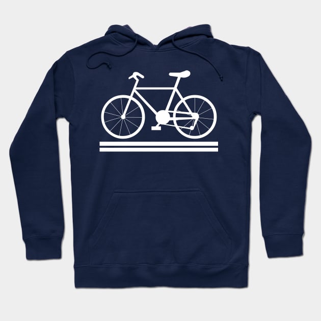 Bicycle Lines White Hoodie by Barthol Graphics